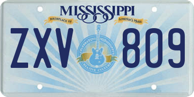 MS license plate ZXV809