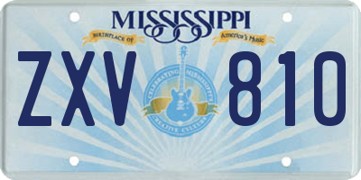 MS license plate ZXV810