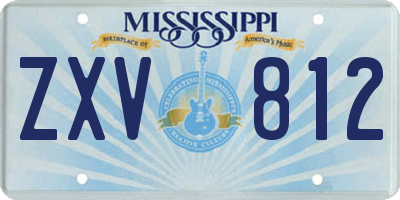 MS license plate ZXV812