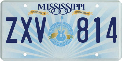 MS license plate ZXV814