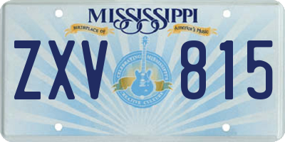 MS license plate ZXV815