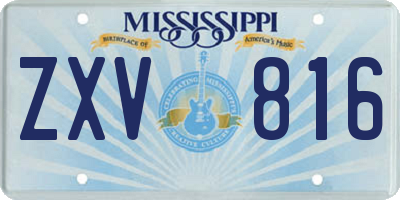 MS license plate ZXV816