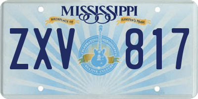 MS license plate ZXV817