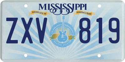 MS license plate ZXV819