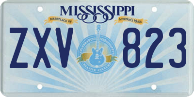 MS license plate ZXV823