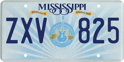 MS license plate ZXV825