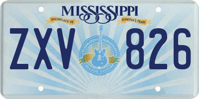 MS license plate ZXV826