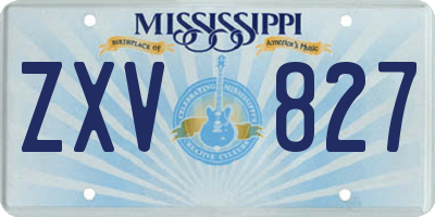 MS license plate ZXV827