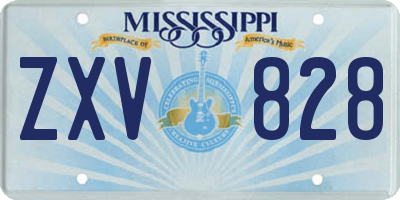 MS license plate ZXV828