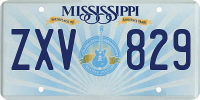 MS license plate ZXV829