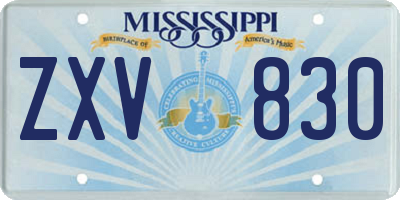 MS license plate ZXV830