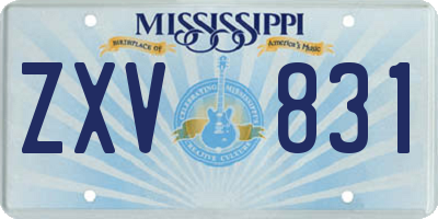 MS license plate ZXV831