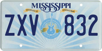 MS license plate ZXV832