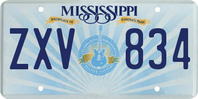 MS license plate ZXV834