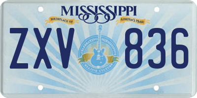 MS license plate ZXV836