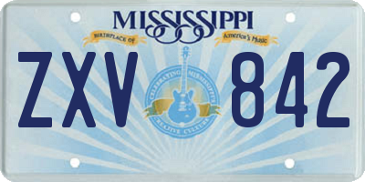 MS license plate ZXV842