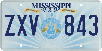 MS license plate ZXV843