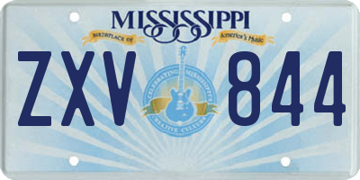 MS license plate ZXV844