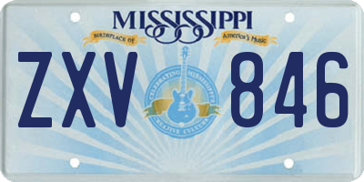 MS license plate ZXV846