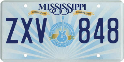 MS license plate ZXV848