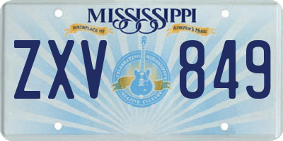 MS license plate ZXV849