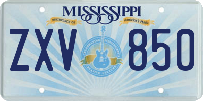 MS license plate ZXV850