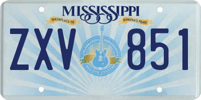MS license plate ZXV851