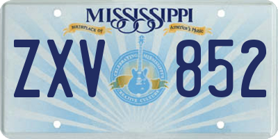 MS license plate ZXV852