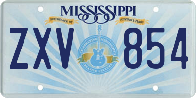 MS license plate ZXV854