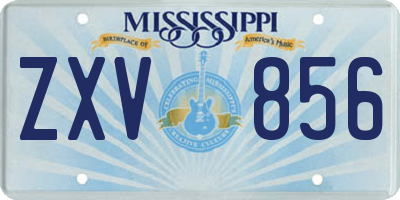 MS license plate ZXV856