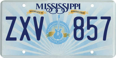 MS license plate ZXV857