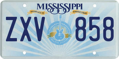 MS license plate ZXV858