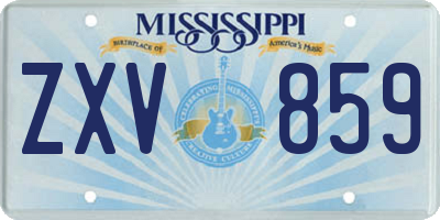 MS license plate ZXV859