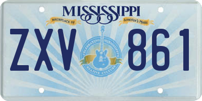 MS license plate ZXV861