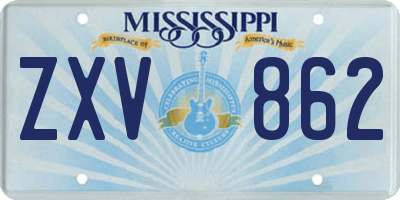 MS license plate ZXV862