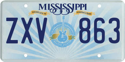 MS license plate ZXV863