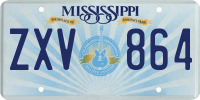 MS license plate ZXV864