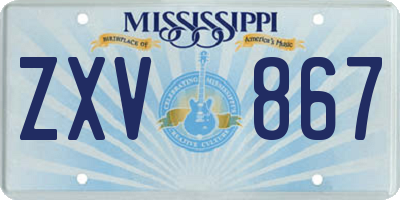 MS license plate ZXV867