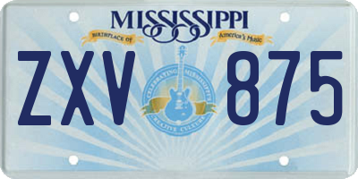 MS license plate ZXV875