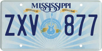 MS license plate ZXV877