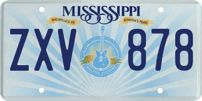 MS license plate ZXV878