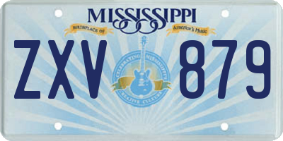 MS license plate ZXV879