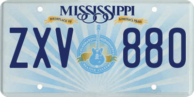 MS license plate ZXV880