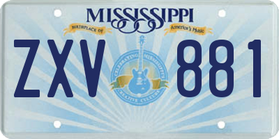 MS license plate ZXV881