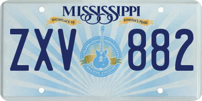 MS license plate ZXV882