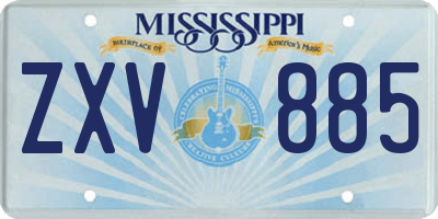 MS license plate ZXV885