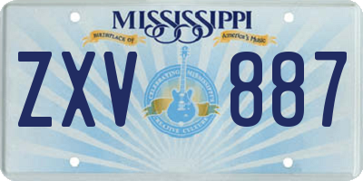 MS license plate ZXV887