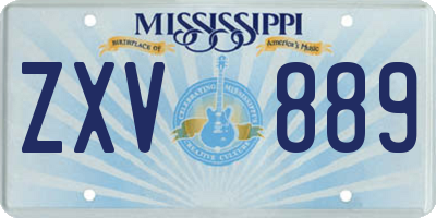 MS license plate ZXV889