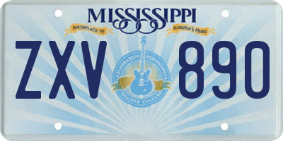 MS license plate ZXV890