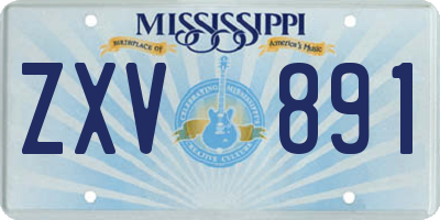 MS license plate ZXV891